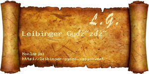 Leibinger Győző névjegykártya